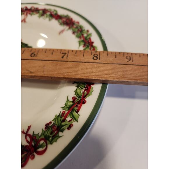 Retired Christopher Radko Holiday Snowman Christmas Tree Salad Plate New - Picture 4 of 5